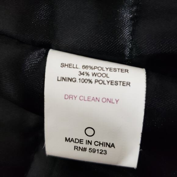 XOXO Faux Double Breasted Asymmetrical zip up Plaid Wool Blend Jacket Coat S - Picture 14 of 14